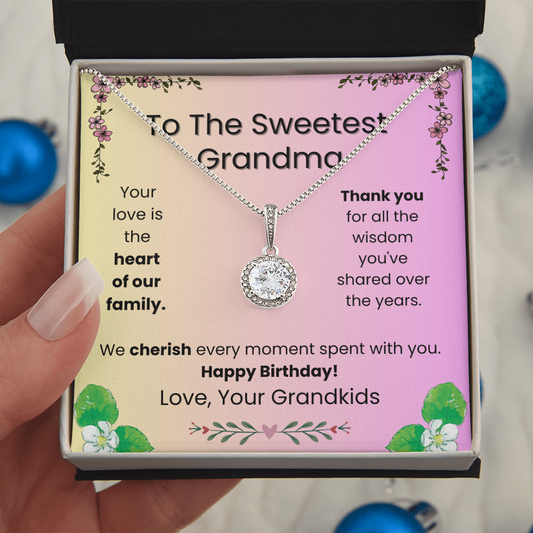 To Our Grandma - Love Beyond Words | Eternal Hope Necklace | Personalized Birthday Gift