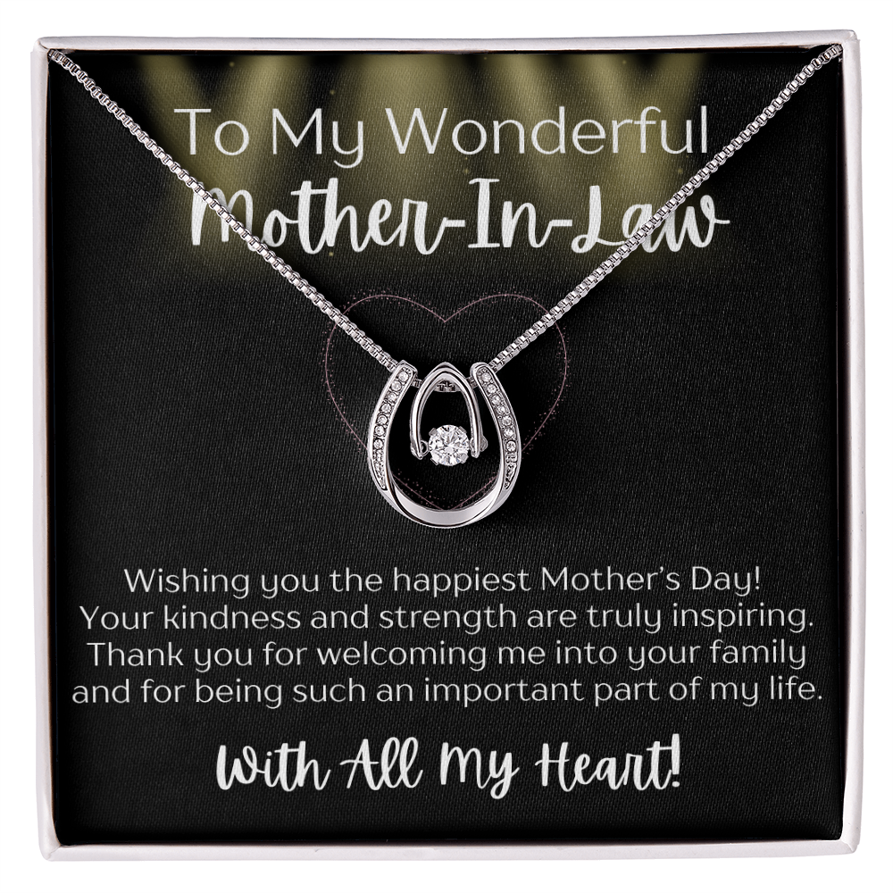 Lucky In Love Necklace for Mother-In-Law – Elegant Gift from a Daugher-In-Law or Son-In-Law