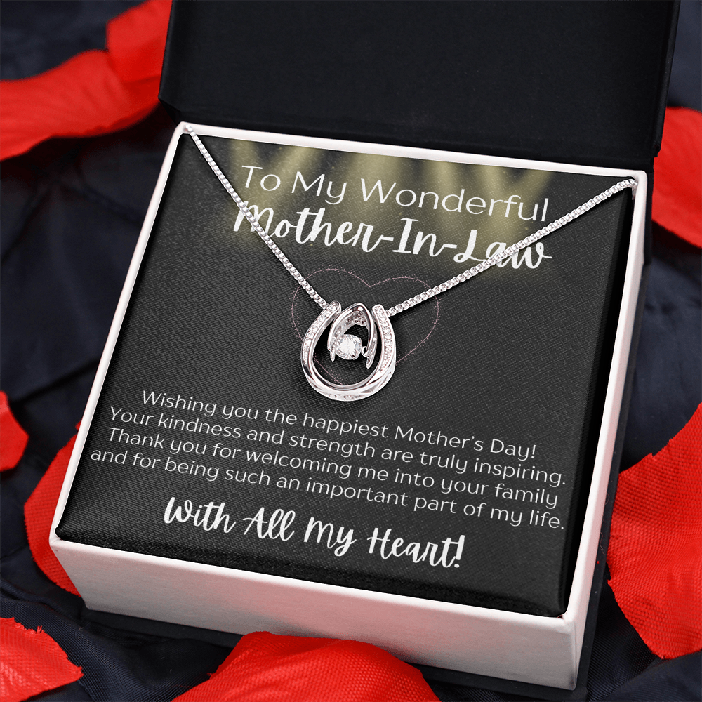 Lucky In Love Necklace for Mother-In-Law – Elegant Gift from a Daugher-In-Law or Son-In-Law