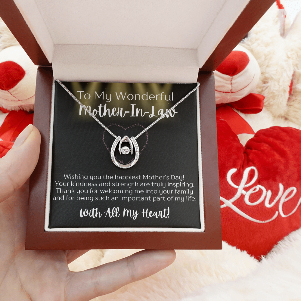 Lucky In Love Necklace for Mother-In-Law – Elegant Gift from a Daugher-In-Law or Son-In-Law