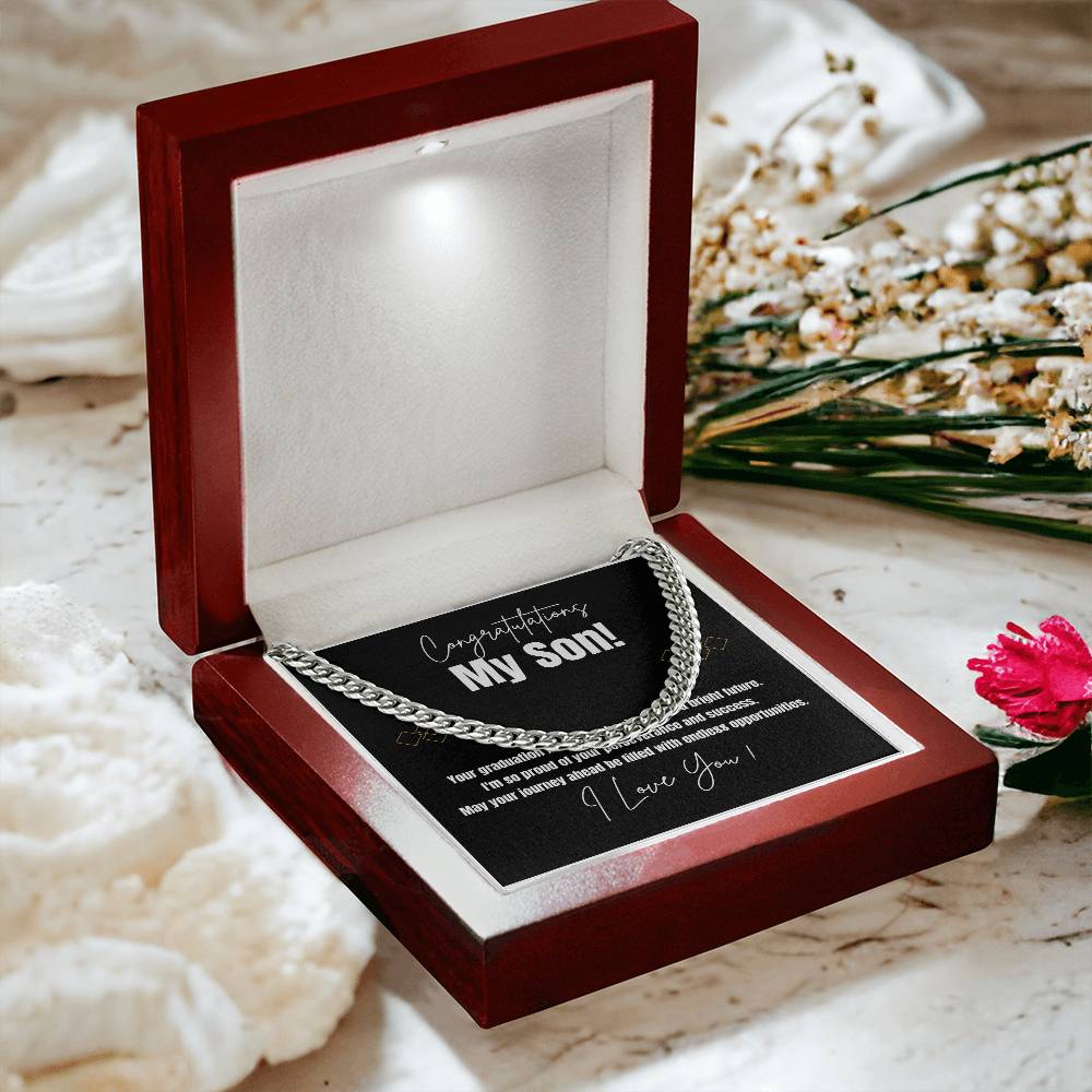Cuban Link Chain Necklace for Son – Meaningful Graduation Gift for Him