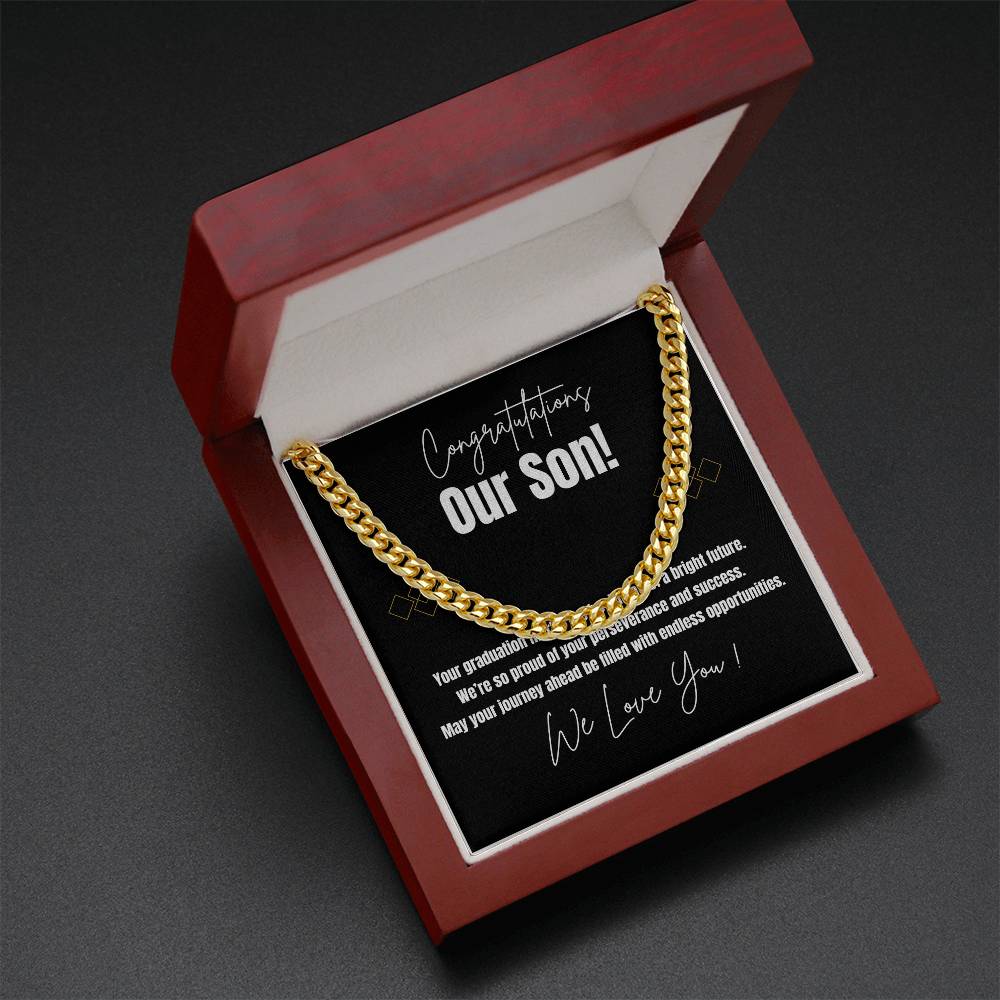 Cuban Link Chain Necklace for Son from Mom or Dad – A Special Graduation Gift