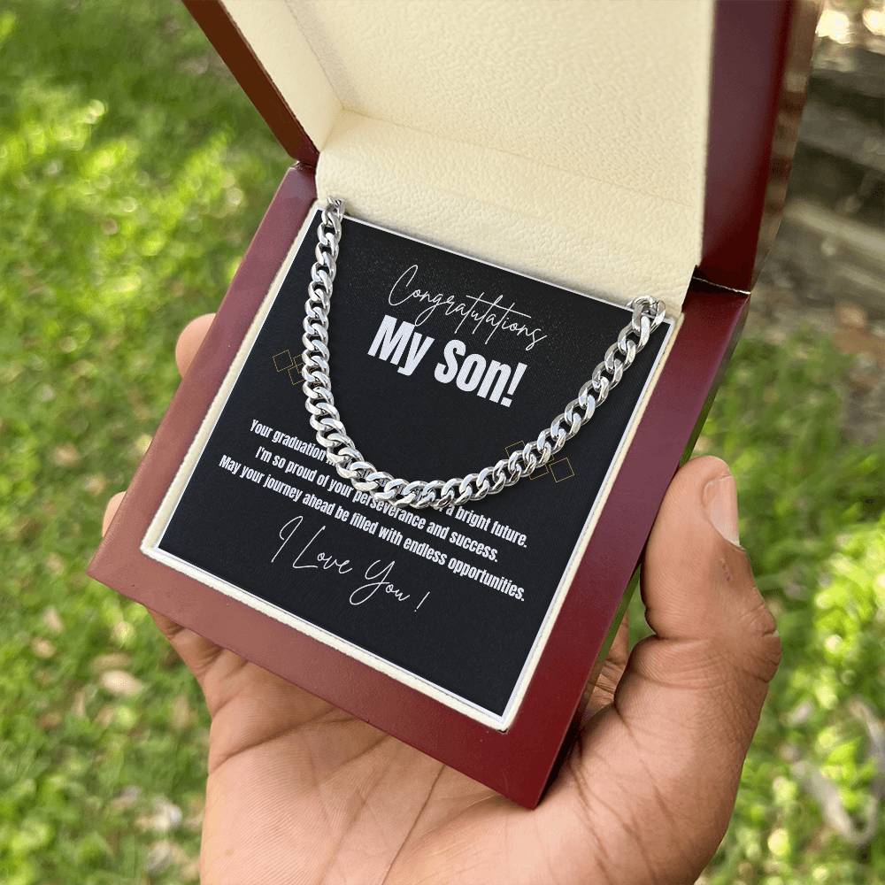 Cuban Link Chain Necklace for Son – Meaningful Graduation Gift for Him