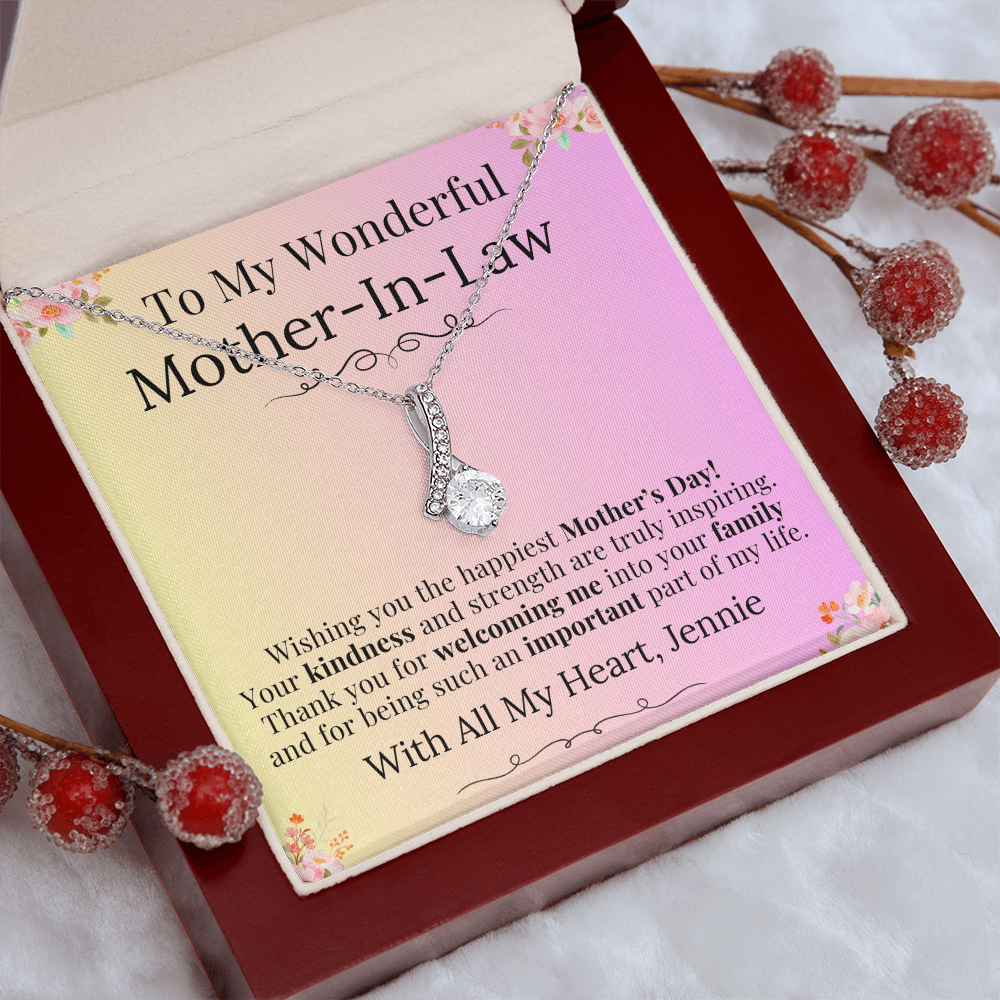 Alluring Beauty Necklace for Mother-In-Law – Elegant Mother's Day Gift from Daughter-in-Law or Son-in-Law