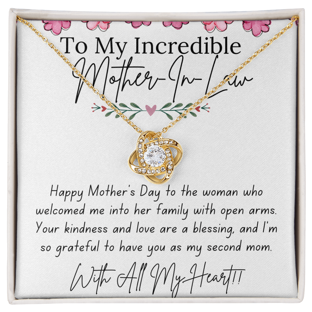 To My Mother-In-Law - With Love and Thanks | Love Knot Necklace | Personalized Mother's Day Gift