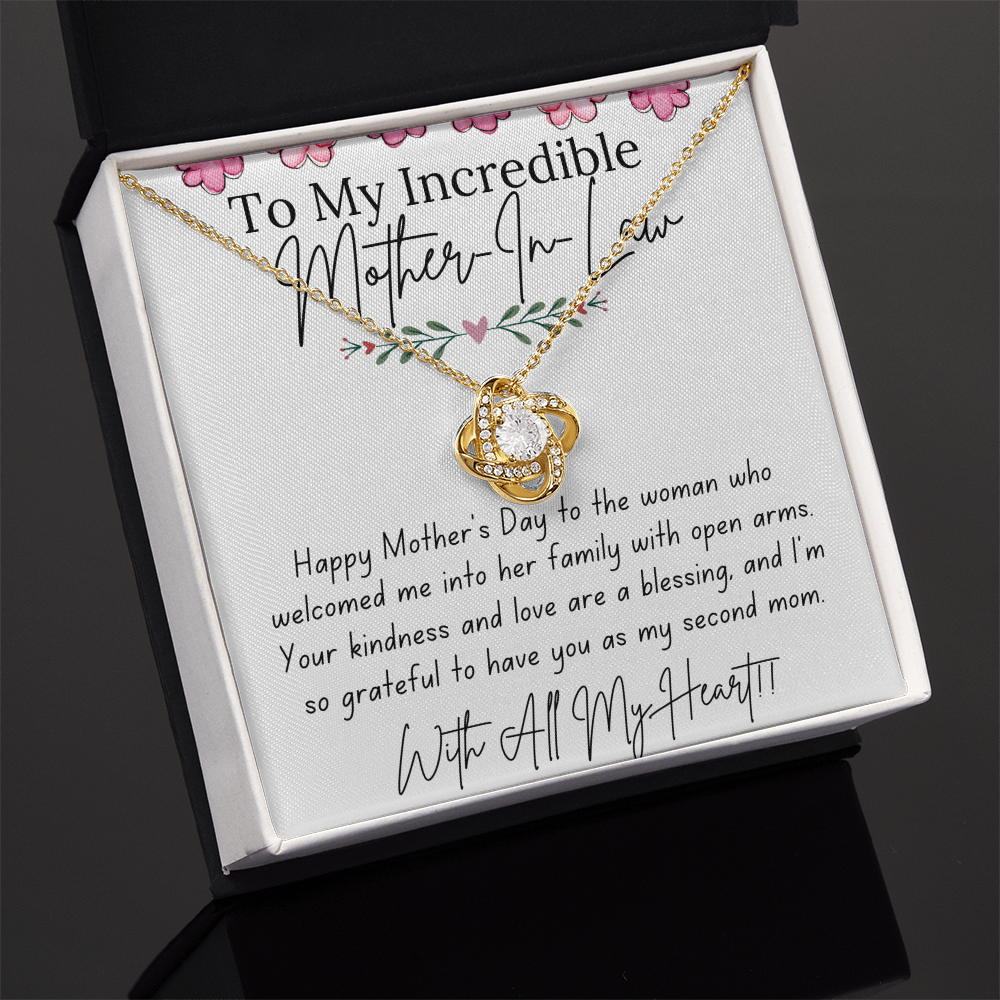To My Mother-In-Law - With Love and Thanks | Love Knot Necklace | Personalized Mother's Day Gift