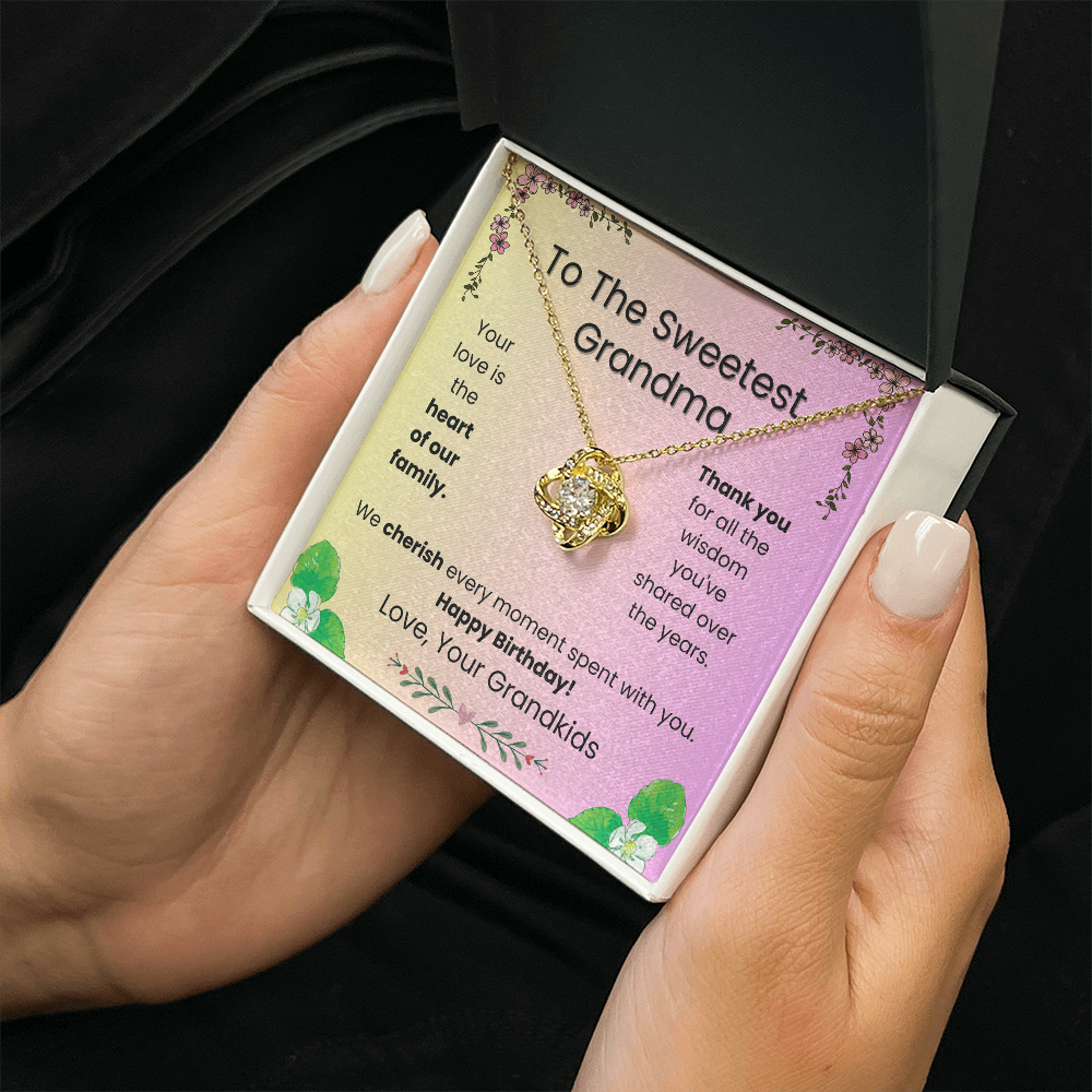 Love Knot Necklace for Grandma– A Sparkling Birthday Surprise from the Grandkids