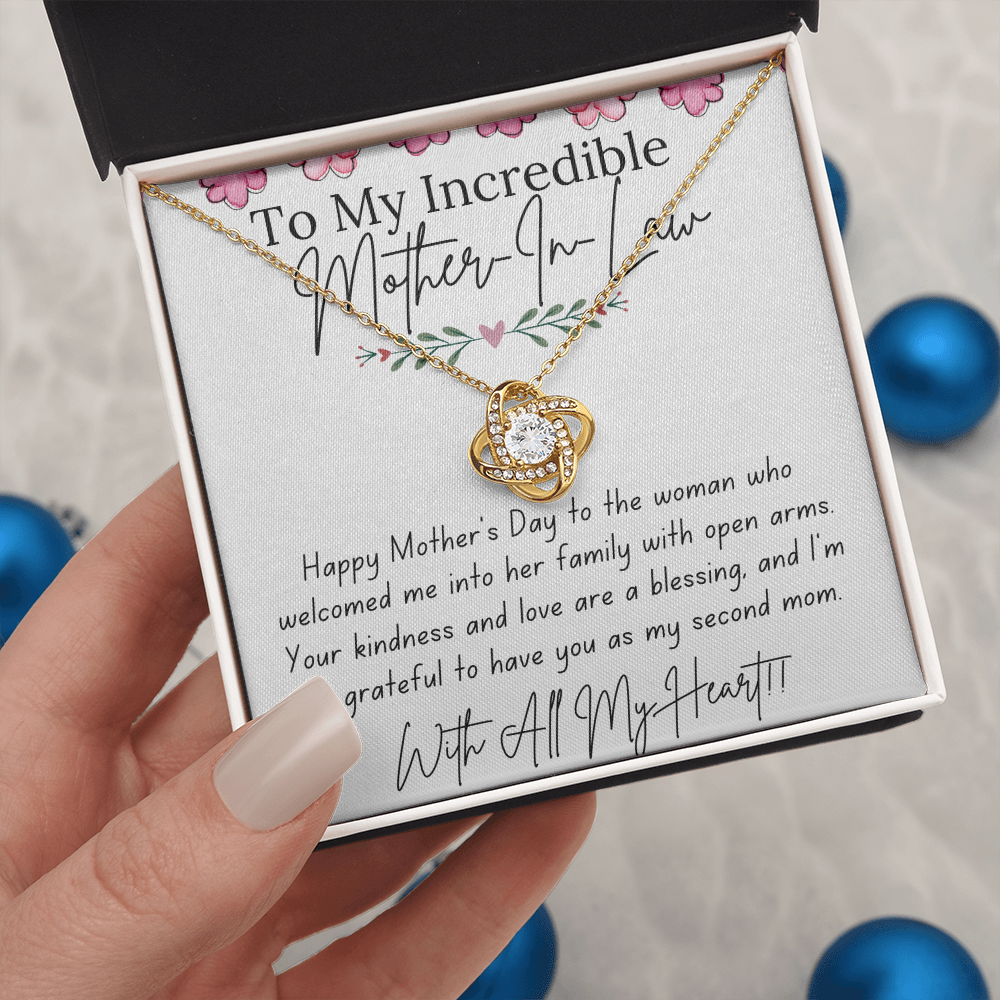 To My Mother-In-Law - With Love and Thanks | Love Knot Necklace | Personalized Mother's Day Gift