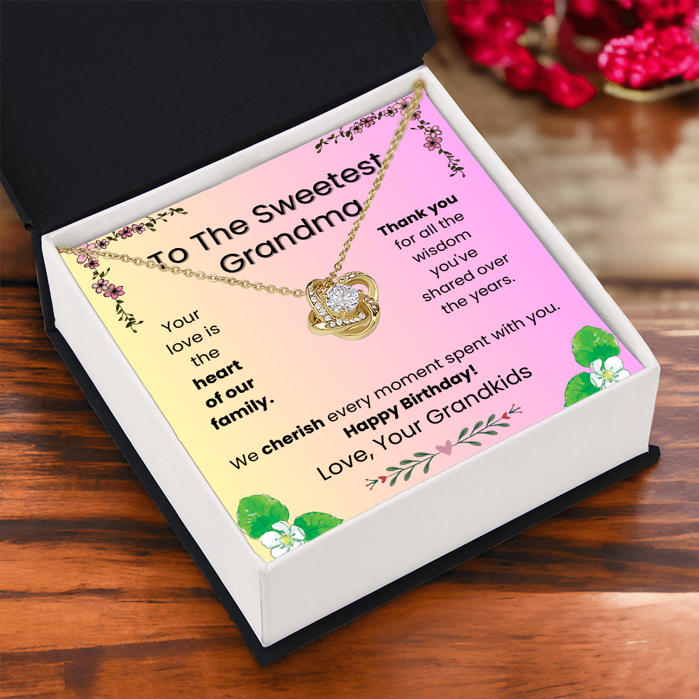Love Knot Necklace for Grandma– A Sparkling Birthday Surprise from the Grandkids