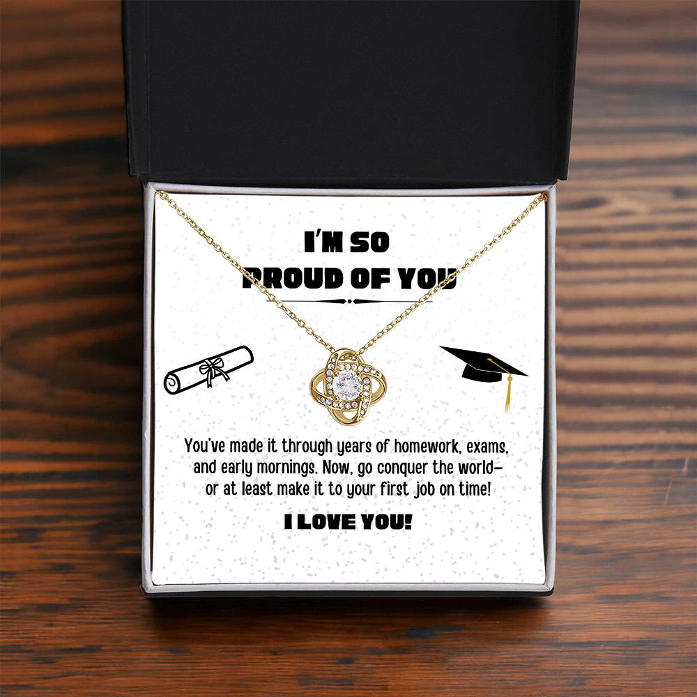 Love Knot Necklace for Daughter - Perfect Graduation Gift from Mom or Dad