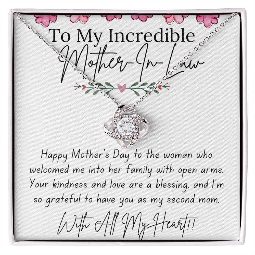 To My Mother-In-Law - With Love and Thanks | Love Knot Necklace | Personalized Mother's Day Gift