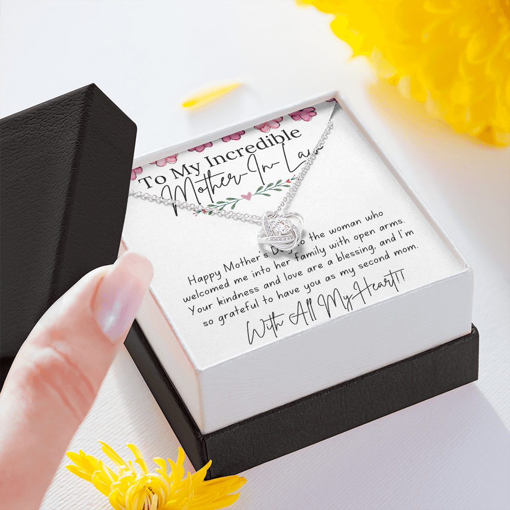 To My Mother-In-Law - With Love and Thanks | Love Knot Necklace | Personalized Mother's Day Gift