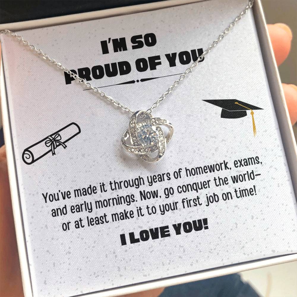 Love Knot Necklace for Daughter - Perfect Graduation Gift from Mom or Dad
