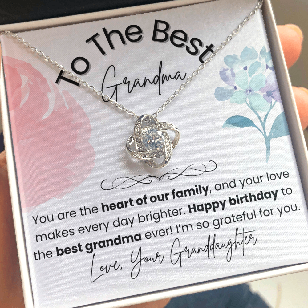 Love Knot Necklace for Grandma – A Thoughtful Birthday Gift from Granddaughter to Grandmother