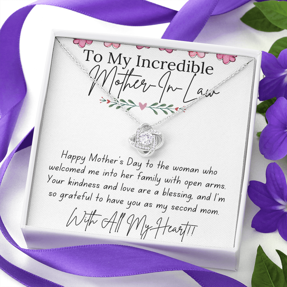 To My Mother-In-Law - With Love and Thanks | Love Knot Necklace | Personalized Mother's Day Gift