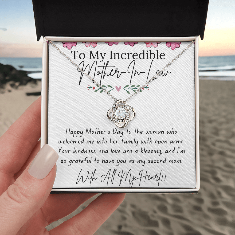 To My Mother-In-Law - With Love and Thanks | Love Knot Necklace | Personalized Mother's Day Gift