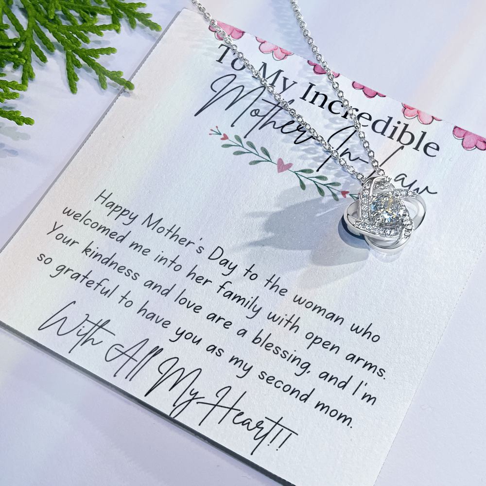 To My Mother-In-Law - With Love and Thanks | Love Knot Necklace | Personalized Mother's Day Gift