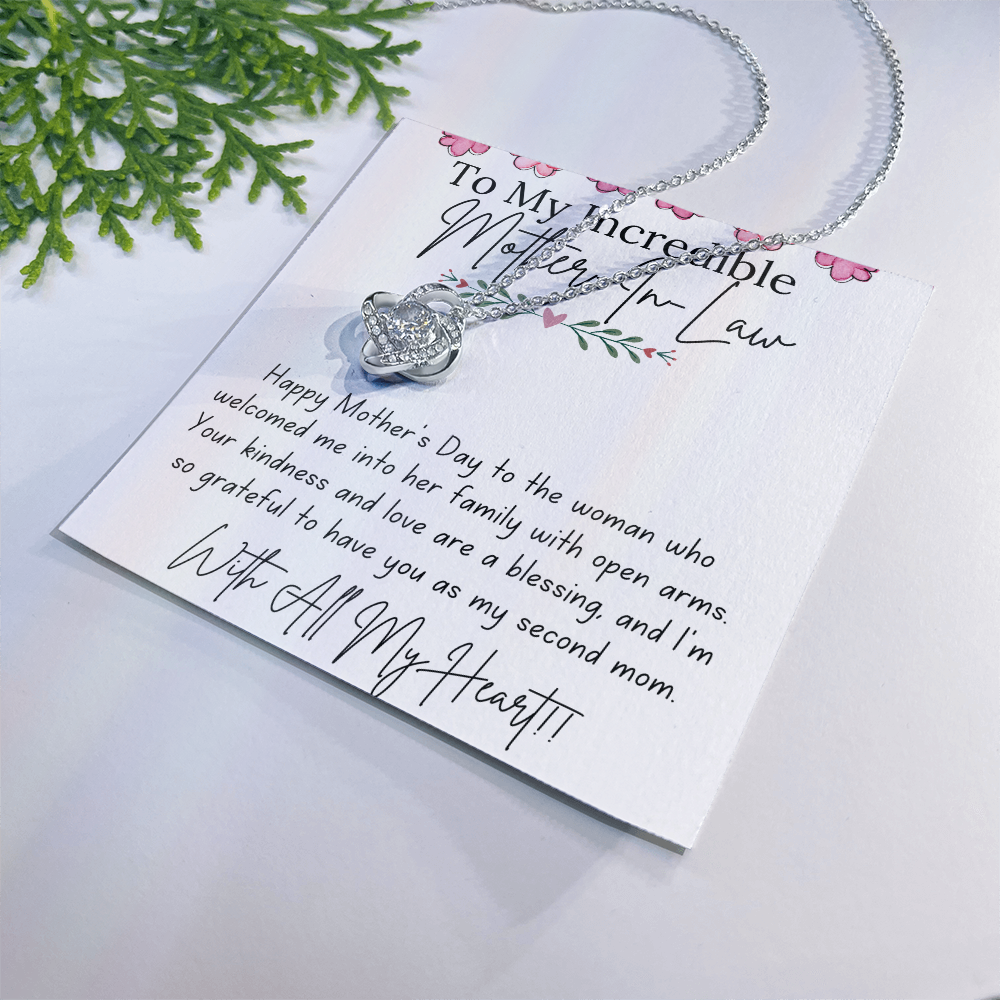 To My Mother-In-Law - With Love and Thanks | Love Knot Necklace | Personalized Mother's Day Gift