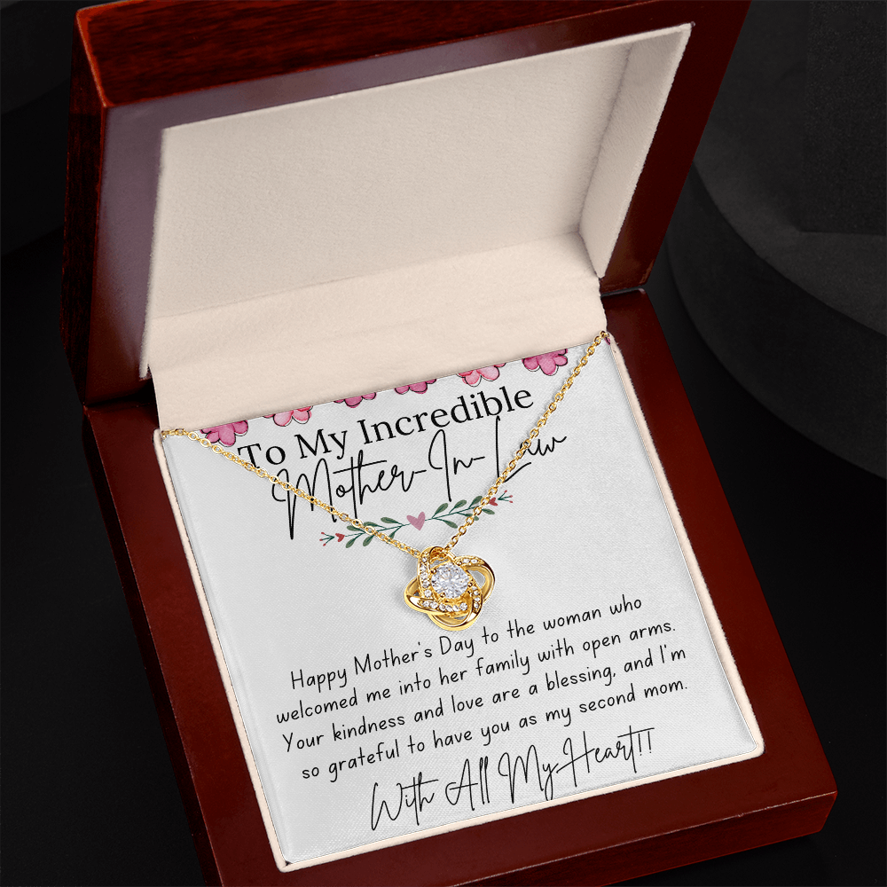 To My Mother-In-Law - With Love and Thanks | Love Knot Necklace | Personalized Mother's Day Gift