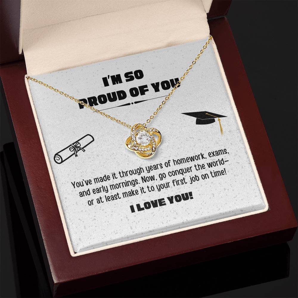 Love Knot Necklace for Daughter - Perfect Graduation Gift from Mom or Dad