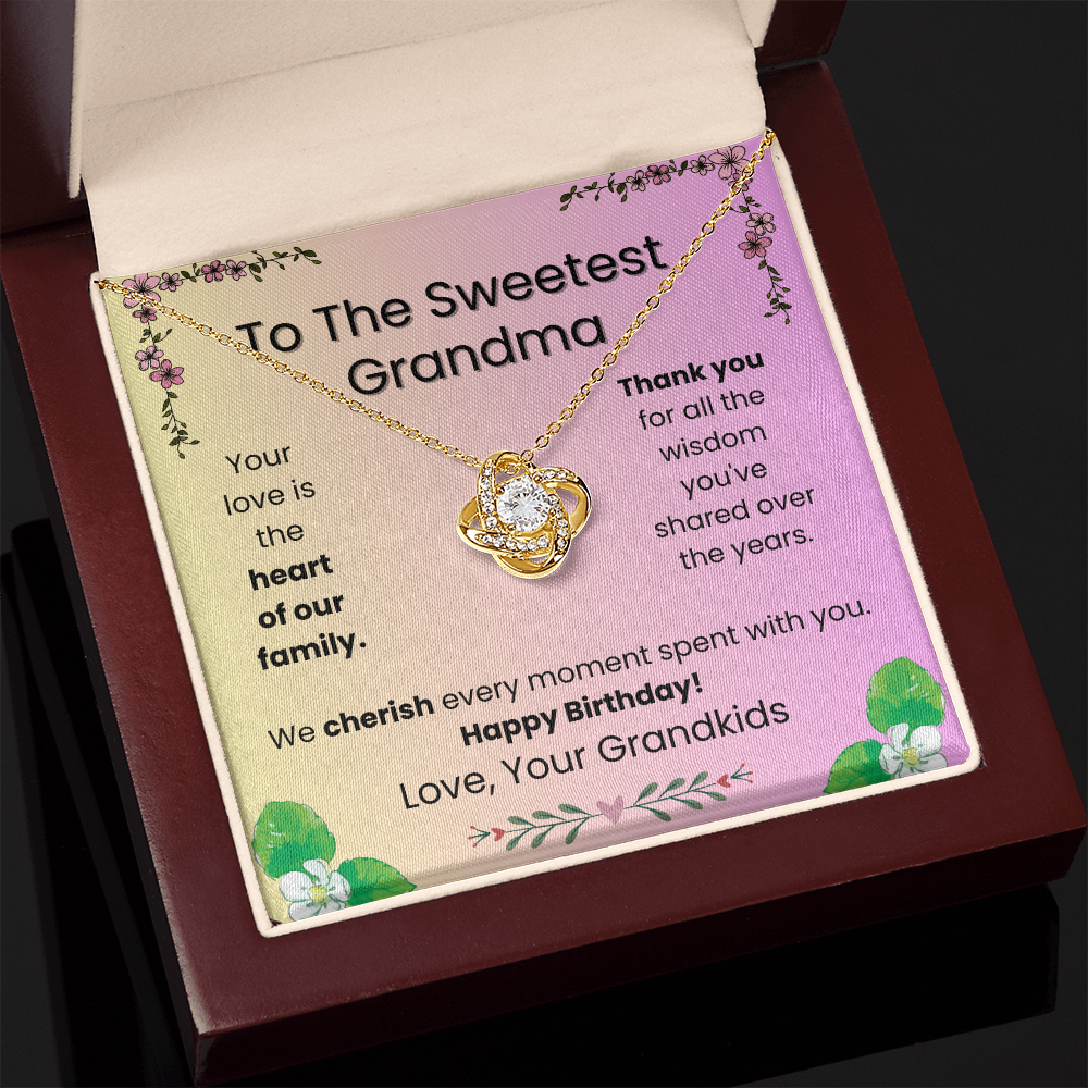 Love Knot Necklace for Grandma– A Sparkling Birthday Surprise from the Grandkids
