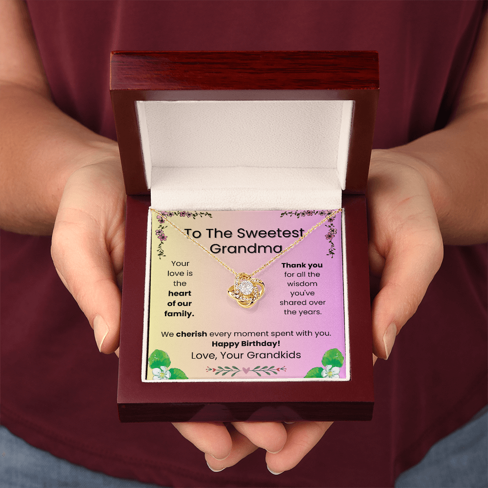 Love Knot Necklace for Grandma– A Sparkling Birthday Surprise from the Grandkids