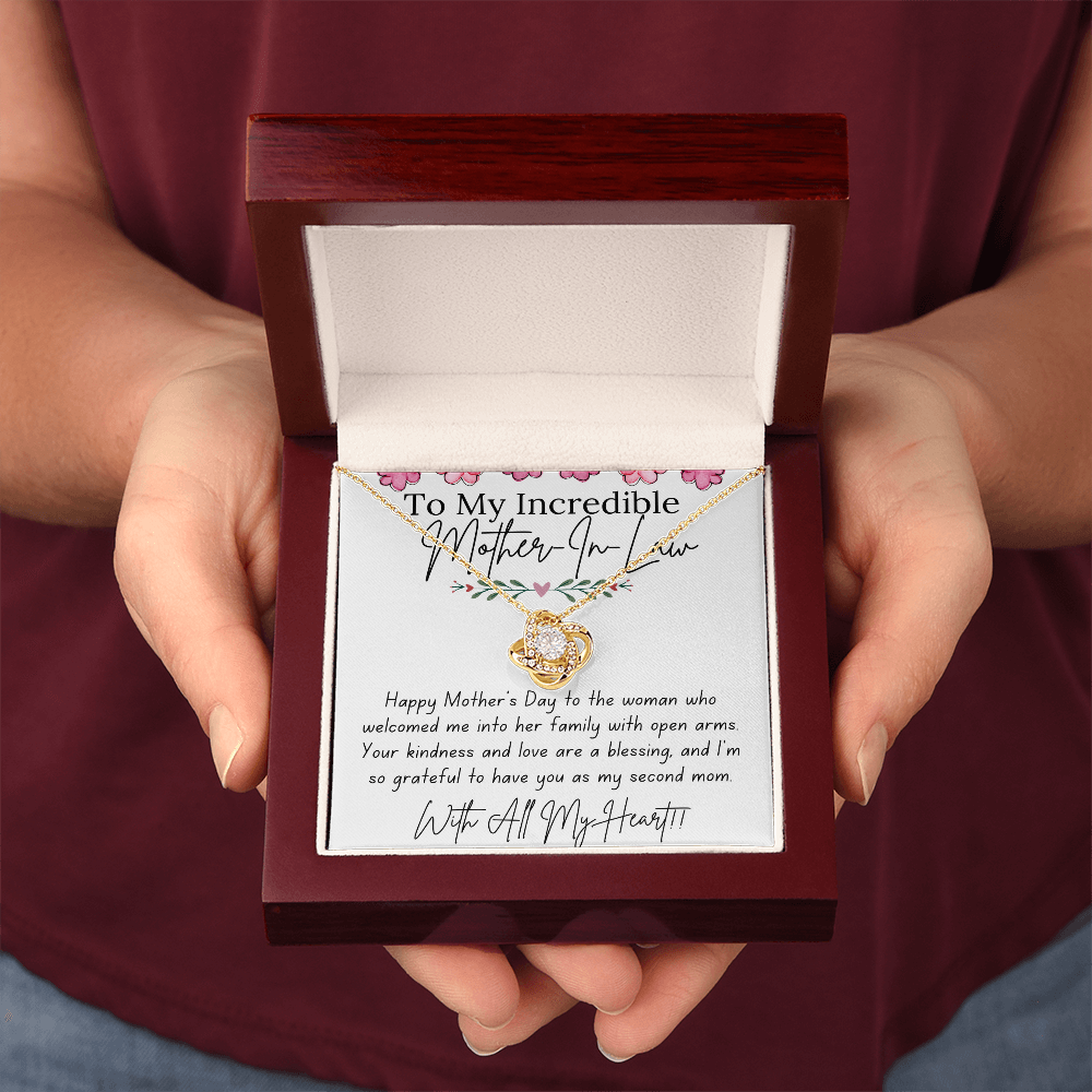 To My Mother-In-Law - With Love and Thanks | Love Knot Necklace | Personalized Mother's Day Gift