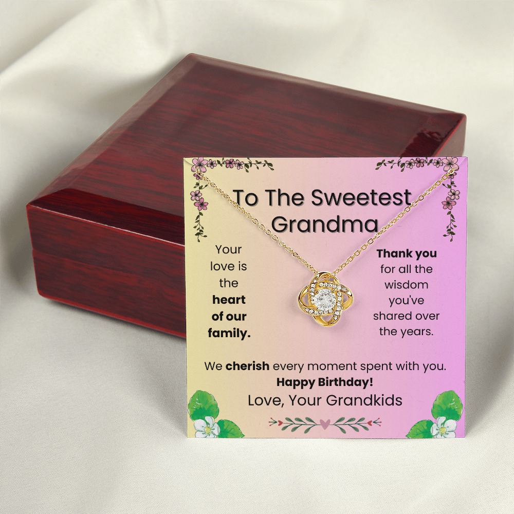 Love Knot Necklace for Grandma– A Sparkling Birthday Surprise from the Grandkids