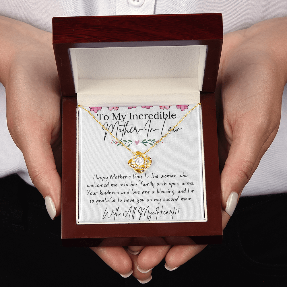 To My Mother-In-Law - With Love and Thanks | Love Knot Necklace | Personalized Mother's Day Gift
