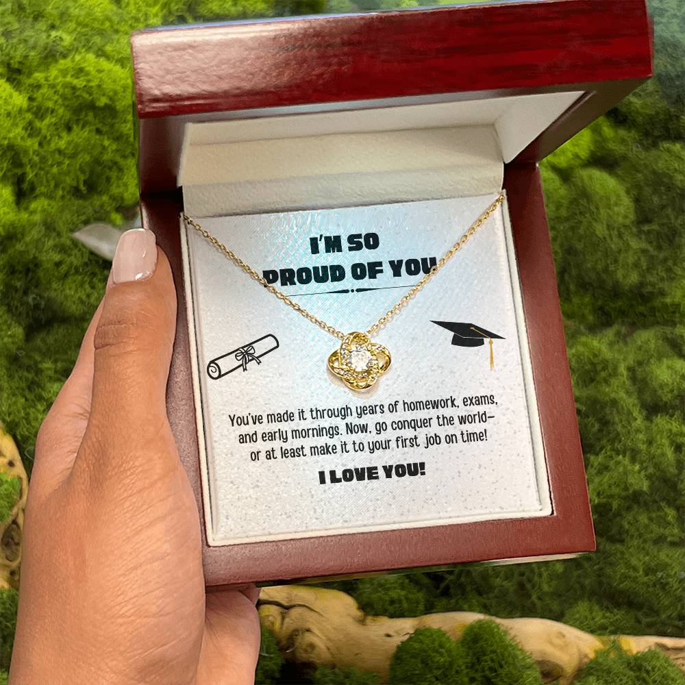 Love Knot Necklace for Daughter - Perfect Graduation Gift from Mom or Dad
