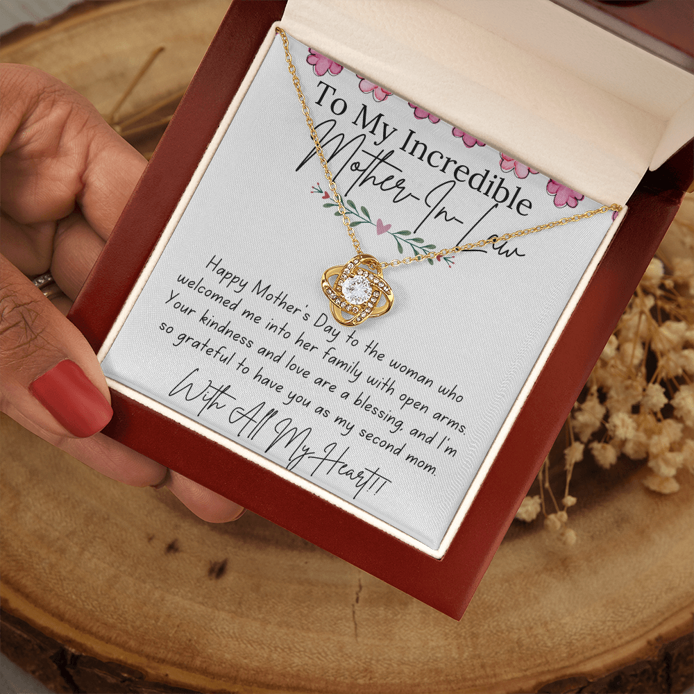 To My Mother-In-Law - With Love and Thanks | Love Knot Necklace | Personalized Mother's Day Gift