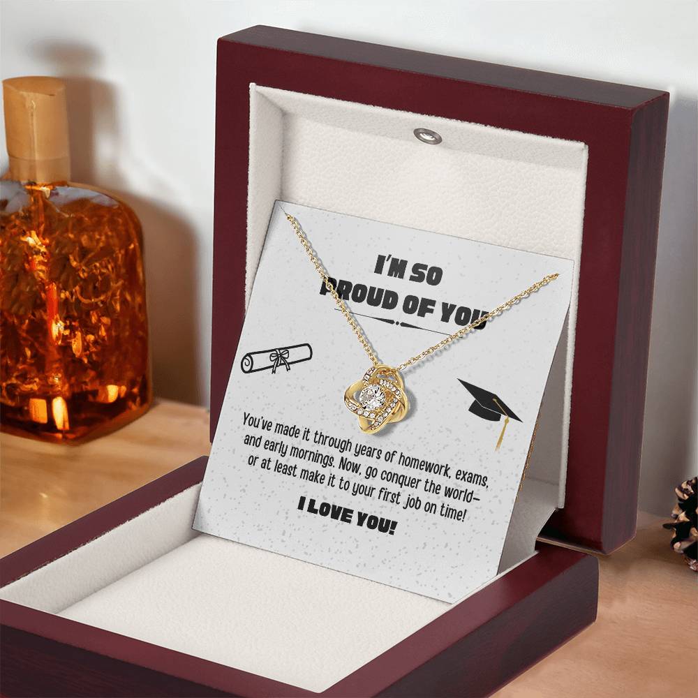 Love Knot Necklace for Daughter - Perfect Graduation Gift from Mom or Dad