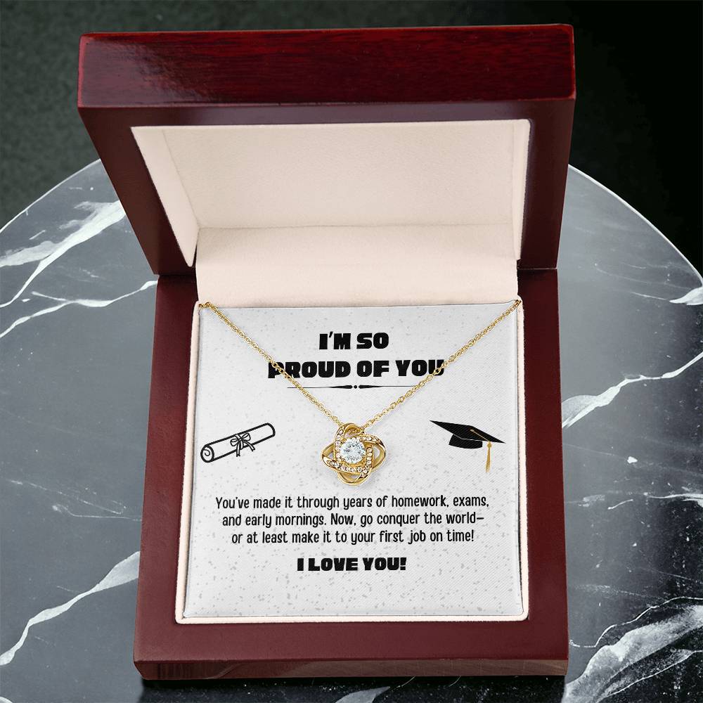Love Knot Necklace for Daughter - Perfect Graduation Gift from Mom or Dad
