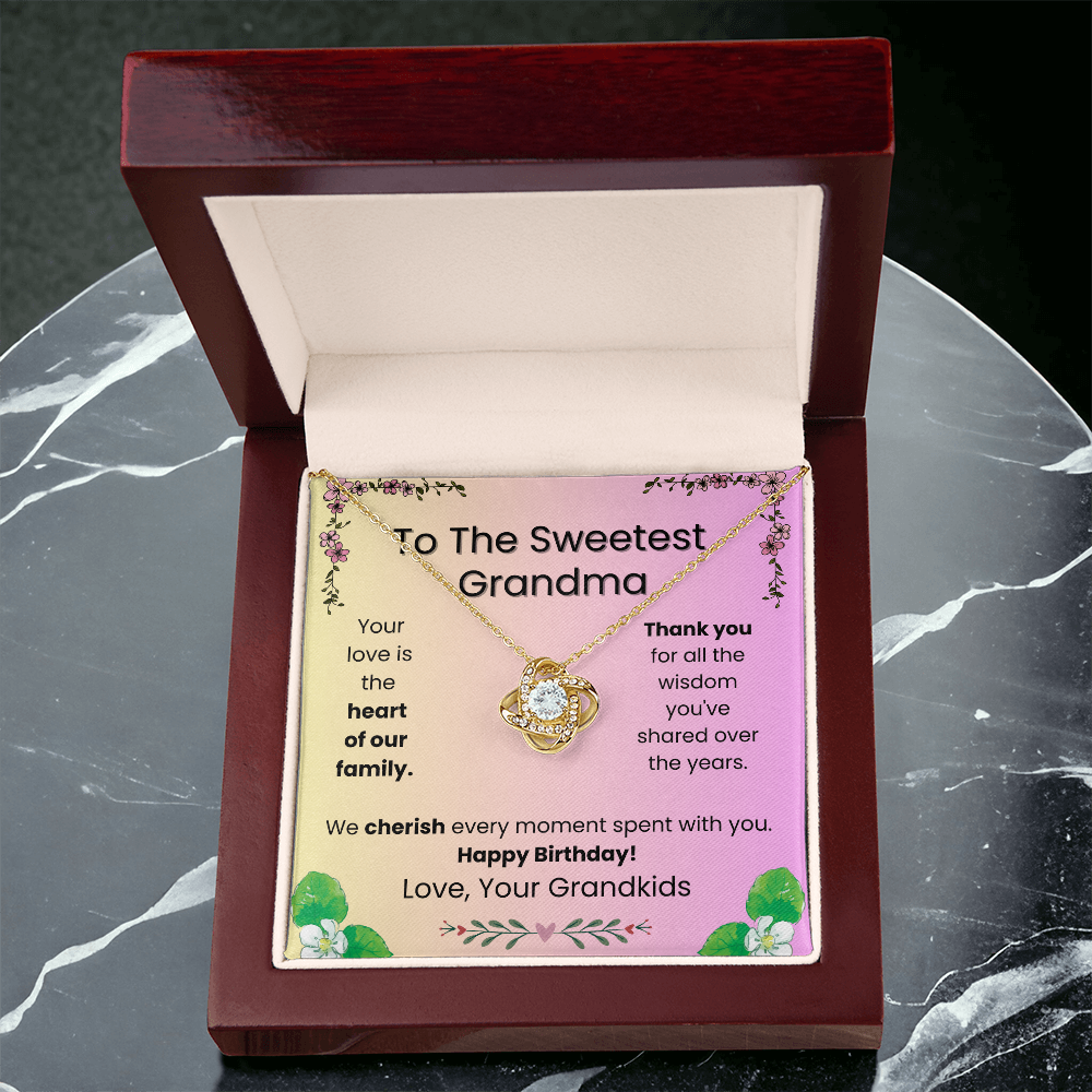 Love Knot Necklace for Grandma– A Sparkling Birthday Surprise from the Grandkids