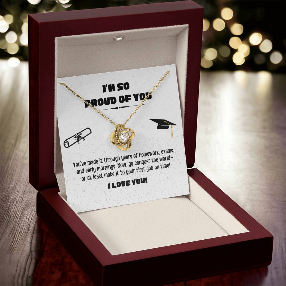 Love Knot Necklace for Daughter - Perfect Graduation Gift from Mom or Dad