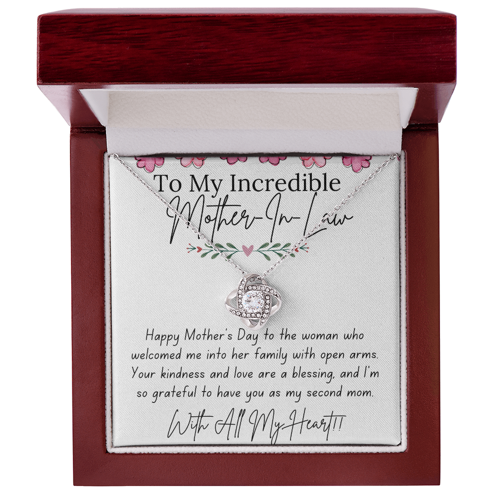 To My Mother-In-Law - With Love and Thanks | Love Knot Necklace | Personalized Mother's Day Gift