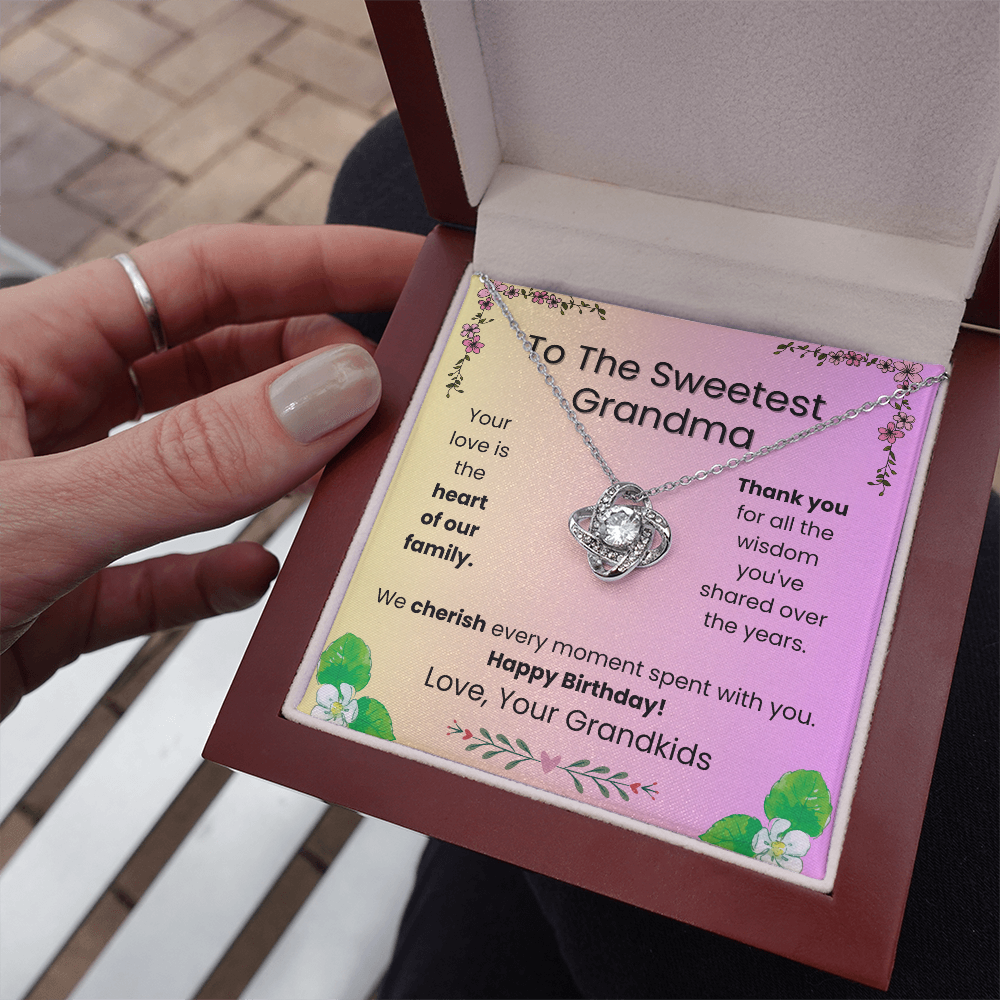 Love Knot Necklace for Grandma– A Sparkling Birthday Surprise from the Grandkids