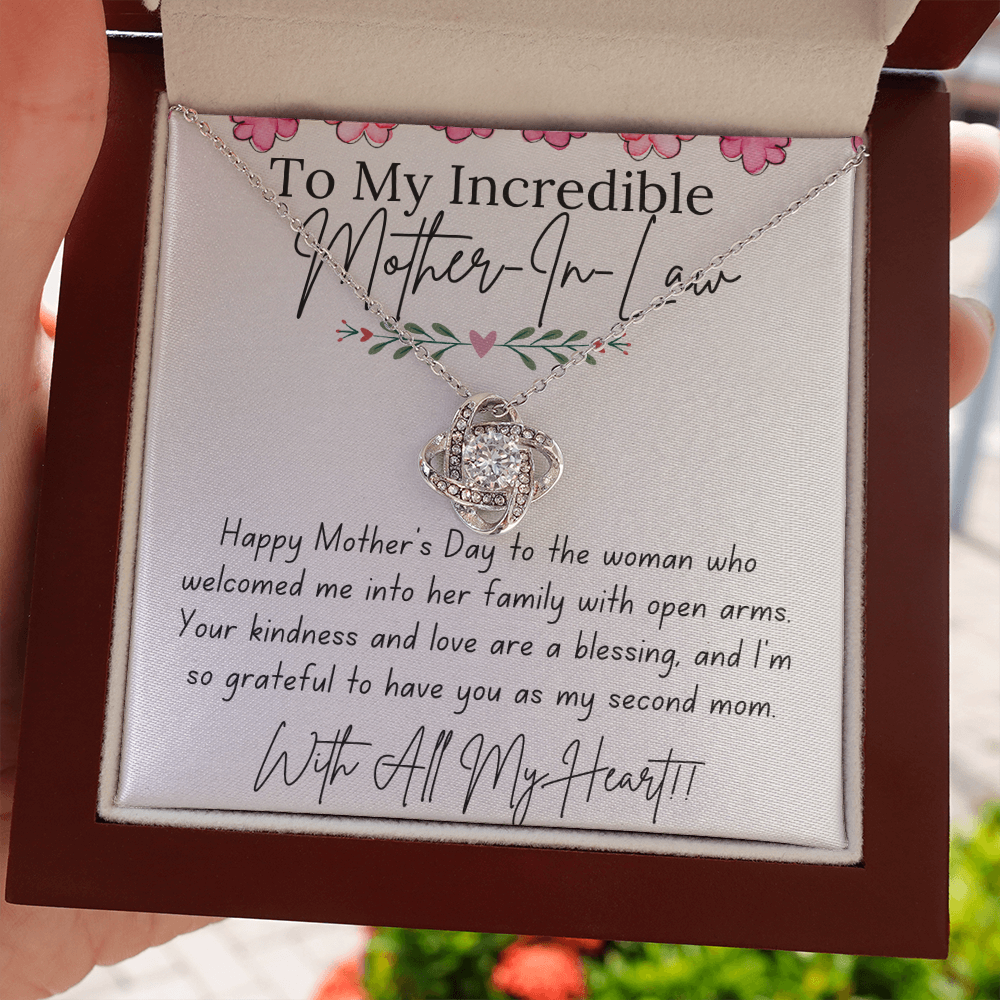 To My Mother-In-Law - With Love and Thanks | Love Knot Necklace | Personalized Mother's Day Gift