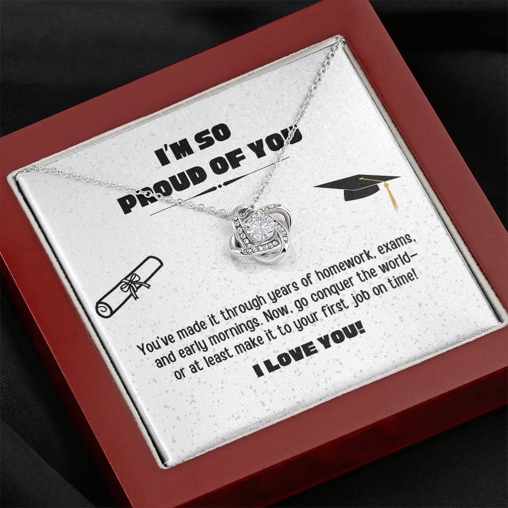 Love Knot Necklace for Daughter - Perfect Graduation Gift from Mom or Dad