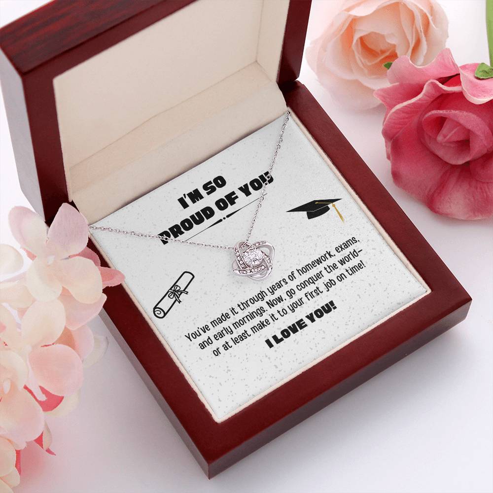 Love Knot Necklace for Daughter - Perfect Graduation Gift from Mom or Dad