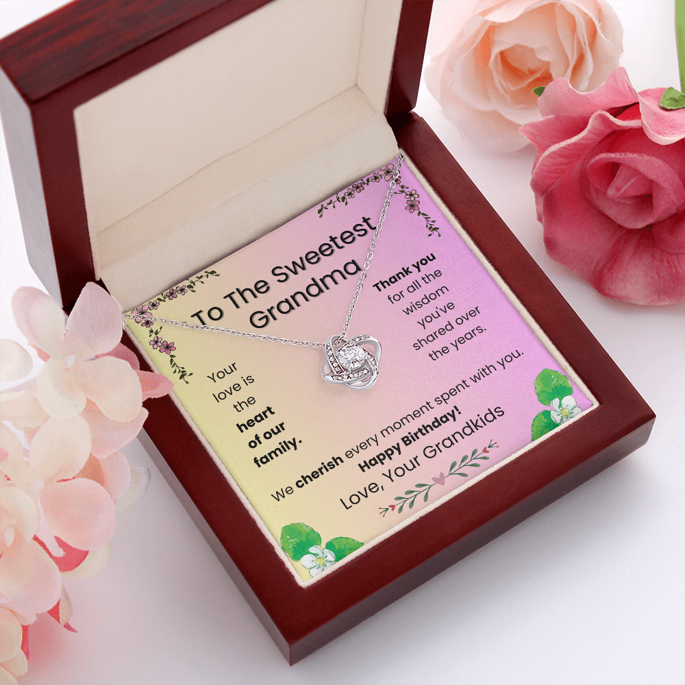Love Knot Necklace for Grandma– A Sparkling Birthday Surprise from the Grandkids