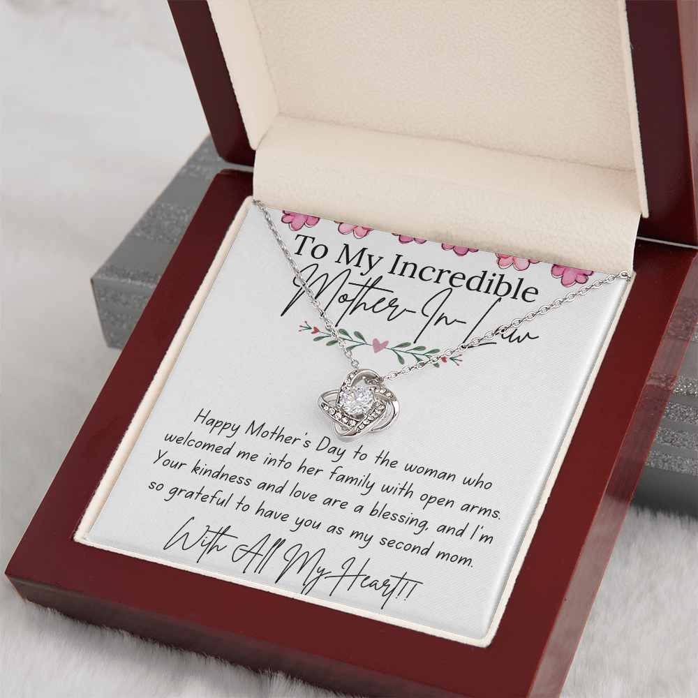 To My Mother-In-Law - With Love and Thanks | Love Knot Necklace | Personalized Mother's Day Gift