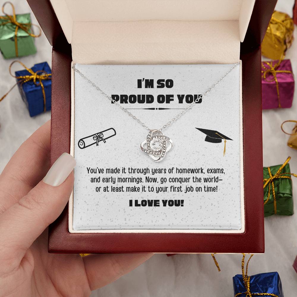 Love Knot Necklace for Daughter - Perfect Graduation Gift from Mom or Dad