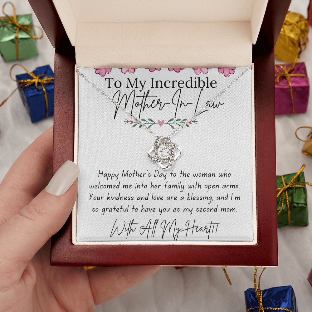 Love Knot Necklace for Mother-In-Law – An Elegant Mother's Day Gift from Daughter-in-Law or Son-in-Law