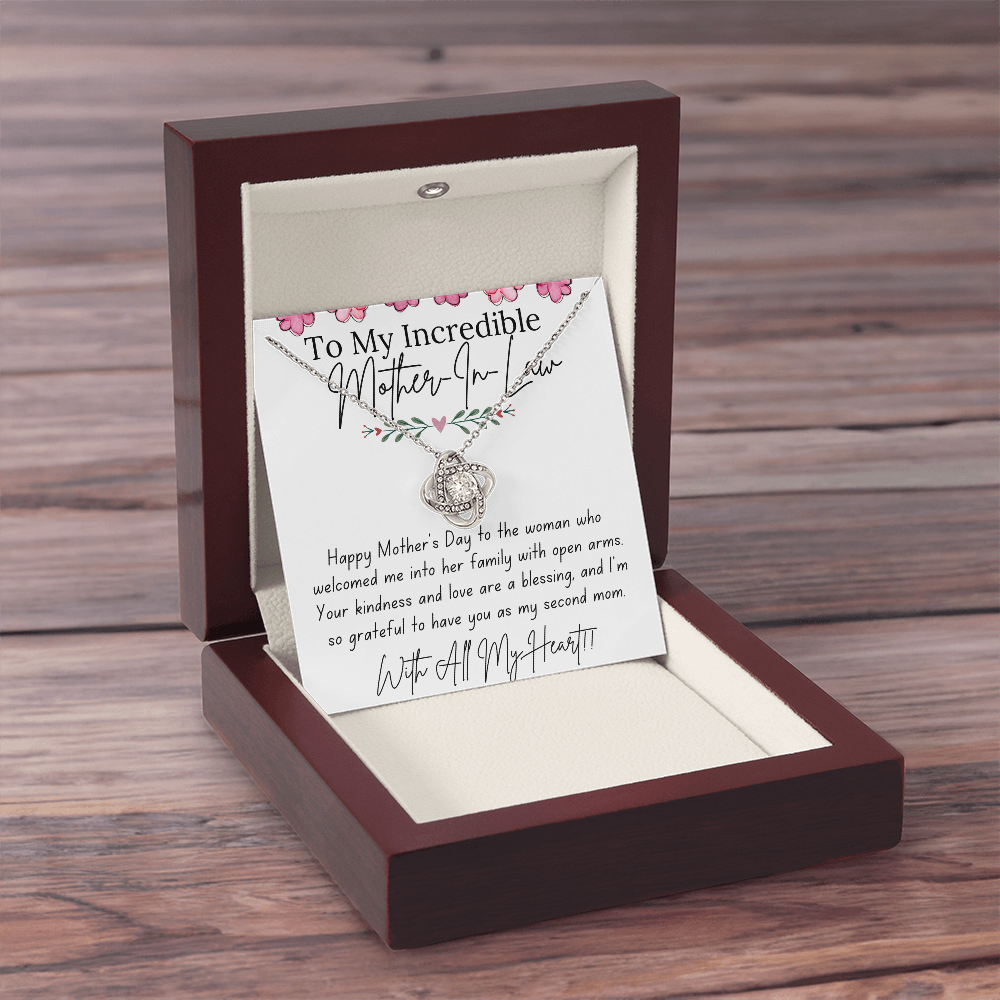 To My Mother-In-Law - With Love and Thanks | Love Knot Necklace | Personalized Mother's Day Gift