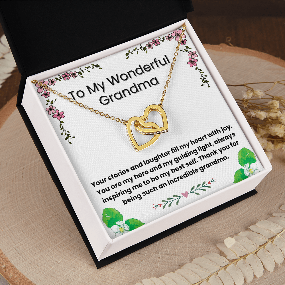 Interlocking Hearts Necklace for Grandma – A Symbol of Never-Ending Love from a Grandson