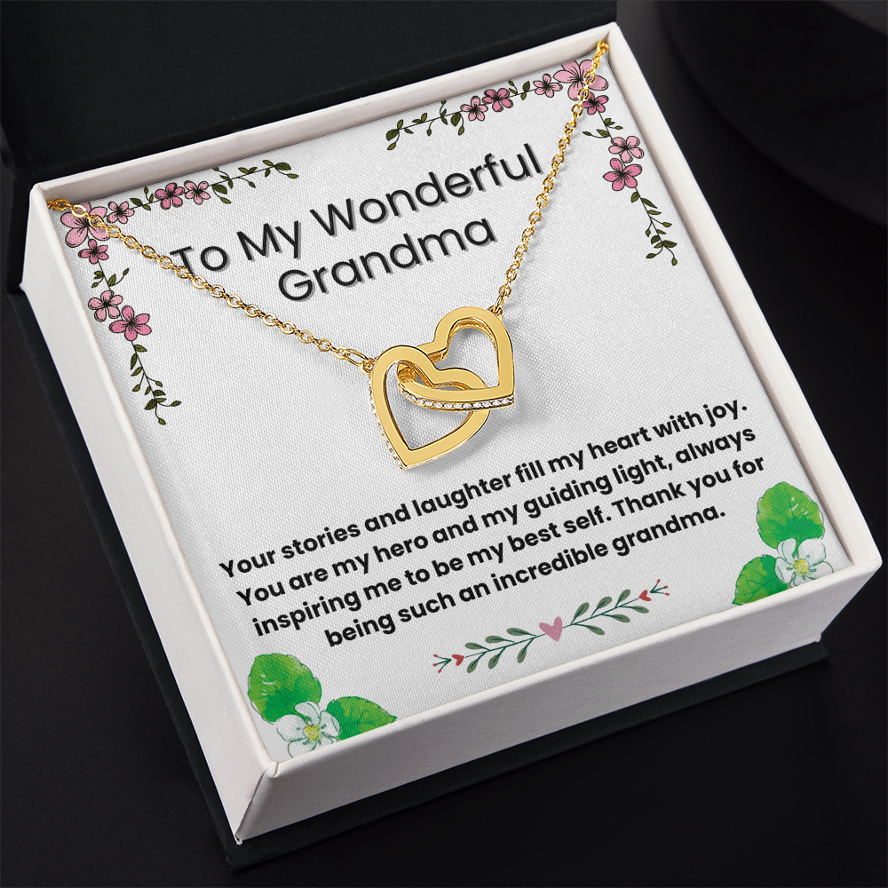 Interlocking Hearts Necklace for Grandma – A Symbol of Never-Ending Love from a Grandson
