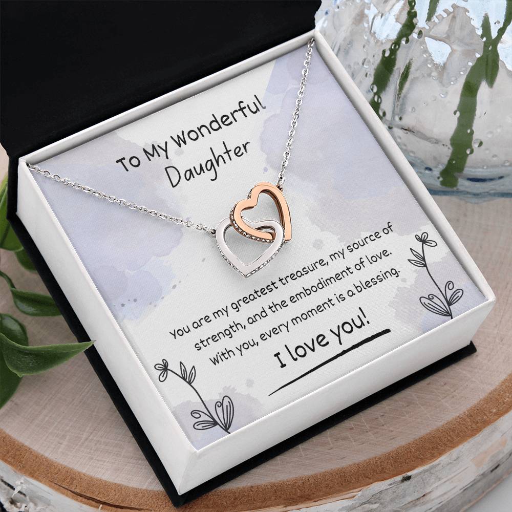Interlocking Hearts Graduation Necklace from Parent