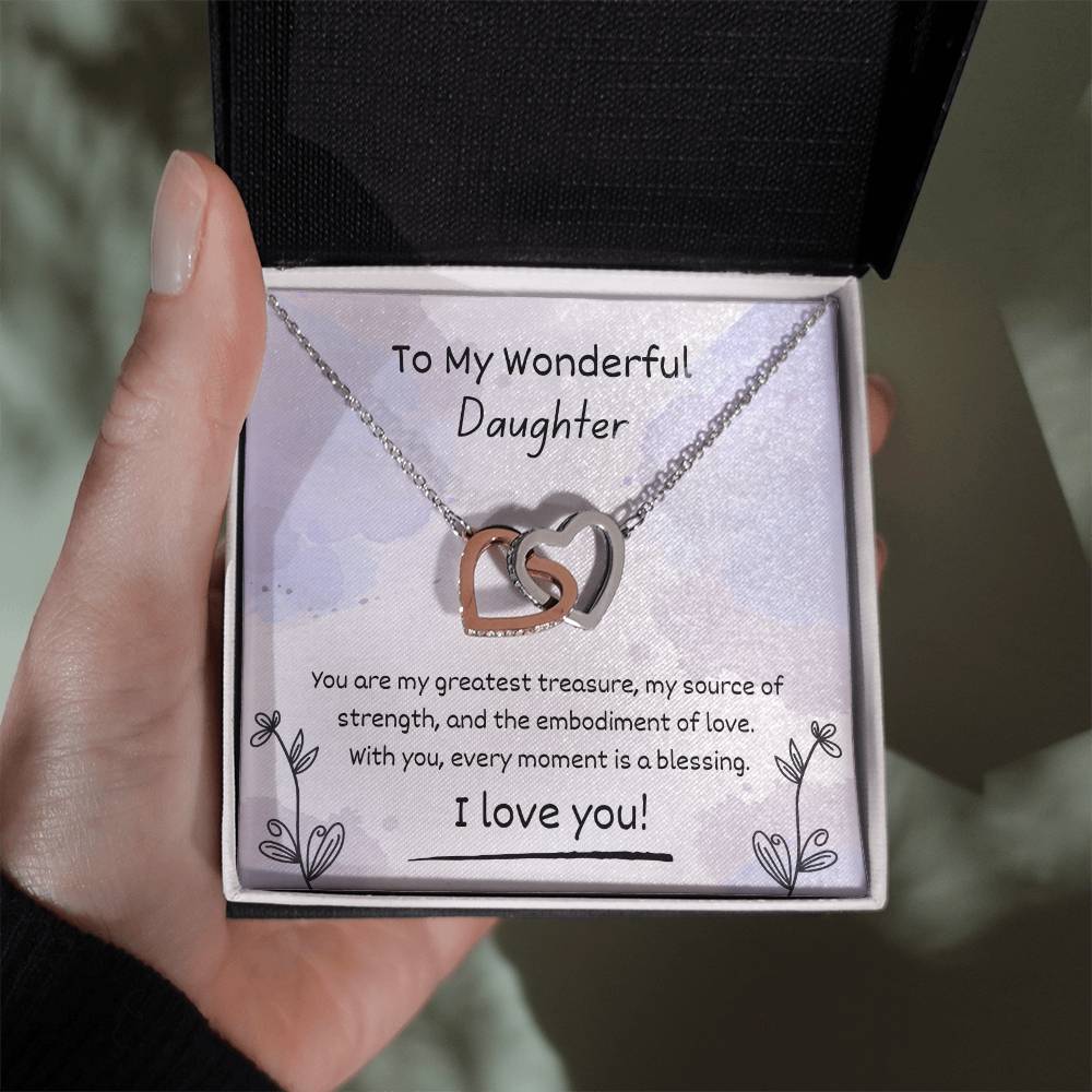 Interlocking Hearts Graduation Necklace from Parent