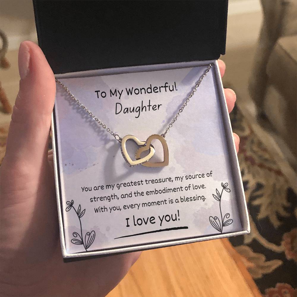 Interlocking Hearts Graduation Necklace from Parent
